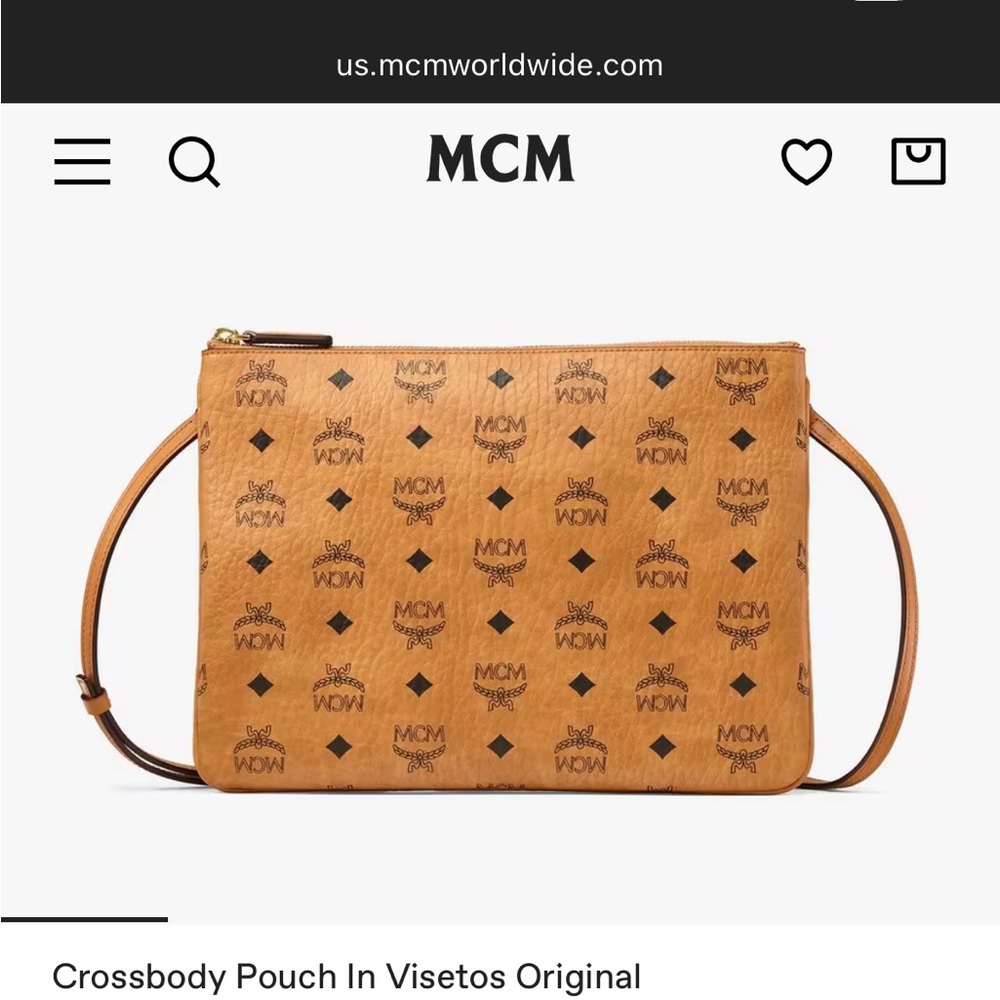 MCM Tan Visetos Shoulder Bag